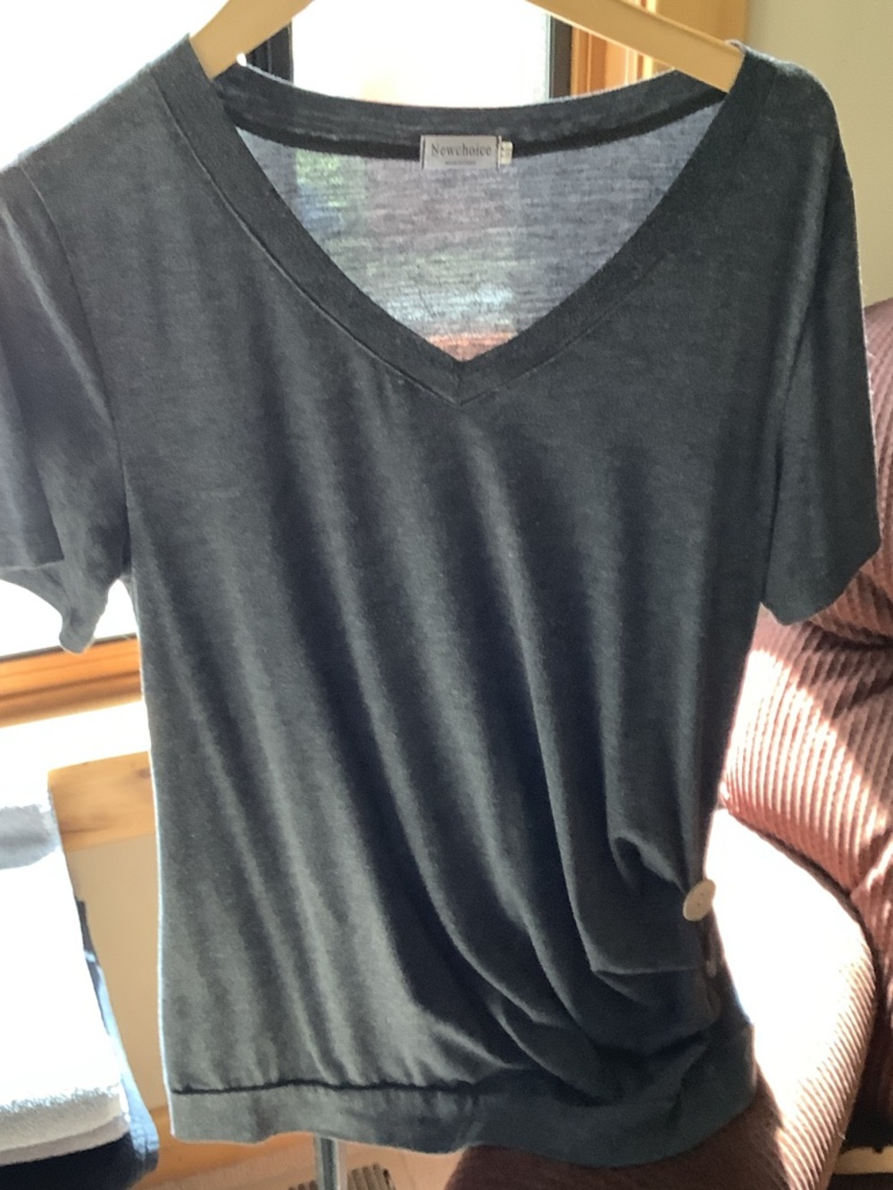 Charcoal V-Neck Women's Tee
